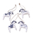 Wood ornaments, 'Dala Courage' (set of 4) - 4 Wood White Dala Horse Ornaments Carved & Painted by Hand thumbail