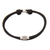 Sterling silver pendant cord bracelet, 'Dark Sparkle' - Adjustable Black Nylon Cord Bracelet with Polished Pendant