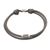 Sterling silver pendant cord bracelet, 'Mist Sparkle' - Adjustable Grey Nylon Cord Bracelet with Polished Pendant