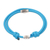 Sterling silver pendant cord bracelet, 'Heaven Sparkle' - Adjustable Sky Blue Nylon Cord Bracelet with Polished Accent