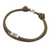 Sterling silver pendant cord bracelet, 'Nature Sparkle' - Adjustable Dark Green Nylon Cord Bracelet with Pendant
