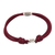 Sterling silver pendant cord bracelet, 'Wine Sparkle' - Adjustable Burgundy Nylon Cord Bracelet with Polished Accent