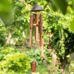 Bamboo and coconut shell wind chime, 'Island Rhythm' - Bamboo and Coconut Shell Wind Chime Handmade in Bali