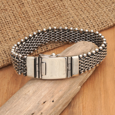 Herrenarmband aus Sterlingsilber - Modernes Herren-Armband aus Sterlingsilber, hergestellt in Bali