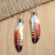 Ohrhänger aus Granatperlen - Handgefertigte rote Feder-Ohrringe mit Granatperlen