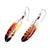Garnet beaded dangle earrings, 'Courage Feathers' - Handcrafted Red Feather Dangle Earrings with Garnet Beads (image 2c) thumbail