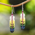 Amethyst and garnet beaded dangle earrings, 'Hope Feathers' - Handcrafted Feather Dangle Earrings with Amethyst and Garnet (image 2) thumbail