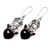Garnet dangle earrings, 'Jungle Love' - Nature-Themed Heart-Shaped Dangle Earrings with Garnet Gems (image 2c) thumbail