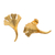 Pendientes colgantes chapados en oro - Aretes colgantes chapados en oro de 18 k con detalles de cala