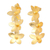 Pendientes colgantes chapados en oro - Aretes colgantes con diseño de flores chapados en oro de 18 k elaborados en Bali