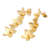 Gold-plated drop earrings, 'Divine Bouquet' - 18k Gold-Plated Flower-Themed Drop Earrings Crafted in Bali