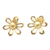Gold-plated button earrings, 'Eden Bouquet' - Brushed-Satin Finished 18k Gold-Plated Button Earrings
