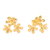 Pendientes colgantes chapados en oro - Aretes colgantes florales chapados en oro de 18 k con un acabado pulido intenso