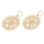 Gold-plated filigree dangle earrings, 'Paradise Sun' - Sun-Themed 18k Gold-Plated Filigree Dangle Earrings