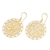 Gold-plated filigree dangle earrings, 'Aurora Chakra' - Geometric 18k Gold-Plated Filigree Dangle Earrings from Bali