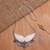 Amethyst and garnet pendant necklace, 'Celestial Wings' - Wing-Themed Pendant Necklace with Amethyst and Garnet Gems (image 2b) thumbail
