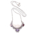 Amethyst and garnet pendant necklace, 'Nocturnal Aura' - Handcrafted Sterling Silver Moon Necklace with 1-Carat Gems thumbail