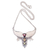 Multi-gemstone pendant necklace, 'Nocturnal Aura' - Wing-Themed Multi-Gemstone Pendant Necklace from Bali thumbail
