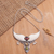 Multi-gemstone pendant necklace, 'Nocturnal Aura' - Wing-Themed Multi-Gemstone Pendant Necklace from Bali (image 2b) thumbail