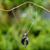 Rainbow moonstone and garnet pendant necklace, 'Shadow Harmony' - Moon Sterling Silver Pendant Necklace with Natural Gems (image 2) thumbail