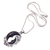 Rainbow moonstone and garnet pendant necklace, 'Shadow Harmony' - Moon Sterling Silver Pendant Necklace with Natural Gems