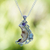 Multi-gemstone pendant necklace, 'Celestial Warmth' - Sterling Silver Pendant Necklace with Gems and Moon Motifs (image 2) thumbail