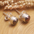 Cultured pearl stud earrings, 'Petite Chic' - Petite Sterling Silver Stud Earrings with Cultured Pearls (image 2b) thumbail
