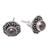 Cultured pearl stud earrings, 'Summer Bloom' - Sterling Silver Floral Stud Earrings with Cultured Pearls (image 2b) thumbail