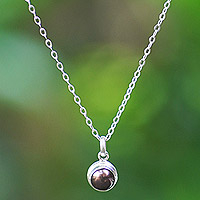Cultured pearl pendant necklace, 'Petite Glam' - Classic Sterling Silver Pendant Necklace with Cultured Pearl