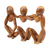 Wood sculpture, 'Friendly Illusion' - Hand-Carved Semi-Abstract Suar Wood Sculpture of Friends