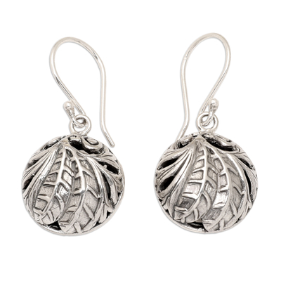 Sterling silver dangle earrings, 'Plumeria Leaves' - Sterling Silver Dangle Earrings with Frangipani Leaf Motif