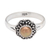 Cultured pearl single-stone ring, 'Summer Bloom' - Cultured Pearl and Sterling Silver Floral Single Stone Ring thumbail