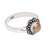 Cultured pearl single-stone ring, 'Summer Bloom' - Cultured Pearl and Sterling Silver Floral Single Stone Ring (image 2c) thumbail