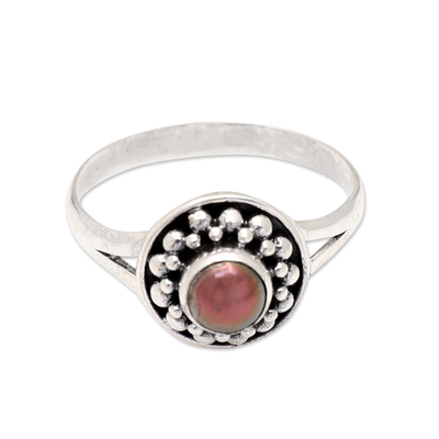 Cultured pearl single-stone ring, 'Magical Glam' - Sterling Silver Single Stone Ring with Cultured Pearl