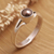 Cultured pearl solitaire ring, 'Petite Chic' - Sterling Silver Solitaire Ring with Brown Cultured Pearl (image 2) thumbail