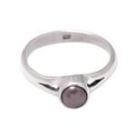 Cultured pearl solitaire ring, 'Petite Chic' - Sterling Silver Solitaire Ring with Brown Cultured Pearl