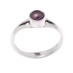 Cultured pearl solitaire ring, 'Petite Chic' - Sterling Silver Solitaire Ring with Brown Cultured Pearl