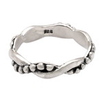 Sterling silver band ring, 'Magic Embraces' - Windy Polished Sterling Silver Band Ring Crafted in Bali