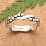 Sterling silver band ring, 'Magic Embraces' - Windy Polished Sterling Silver Band Ring Crafted in Bali