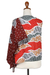 Batik rayon scarf, 'Marine Magic' - Rayon Scarf Handmade in Java with Fringe and Batik Motifs