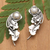 Cultured pearl ear climbers, 'Ever Heavenly' - Floral Sterling Silver Ear Climbers with Grey Pearls (image 2) thumbail