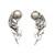 Cultured pearl ear climbers, 'Ever Heavenly' - Floral Sterling Silver Ear Climbers with Grey Pearls thumbail