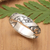 Sterling silver band ring, 'Classic Present' - Traditional Sterling Silver Band Ring with Leafy Details