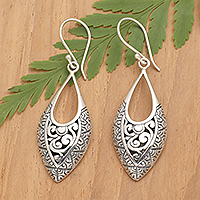 Sterling silver dangle earrings, 'Classic Enchantment' - Traditional Geometric Sterling Silver Dangle Earrings