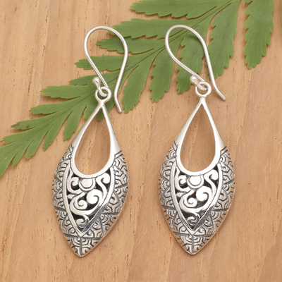 Sterling silver dangle earrings, 'Classic Enchantment' - Traditional Geometric Sterling Silver Dangle Earrings