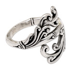 Sterling silver cocktail ring, 'Bamboo Winds' - Windy Bamboo-Themed Sterling Silver Cocktail Ring from Bali