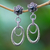 Cultured pearl dangle earrings, 'Truth Will Flourish' - Floral Sterling Silver Dangle Earrings with Blue Pearls