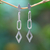 Sterling silver dangle earrings, 'Gianyar Diamonds' - Geometric Sterling Silver Dangle Earrings Made in Bali