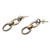 Gold-accented sterling silver dangle earrings, 'Triple Energy' - Polished 18k Gold-Accented Sterling Silver Dangle Earrings