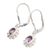 Amethyst dangle earrings, 'Wise Flower' - Sterling Silver Floral Dangle Earrings with Amethyst Gems